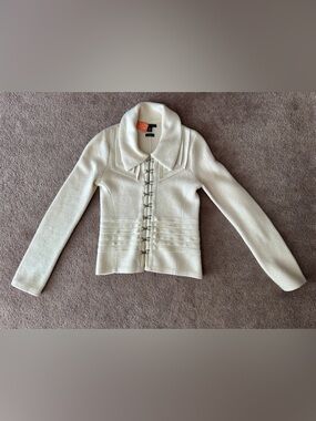Tommy Hilfiger Cream Cashmere Knit Cardigan
